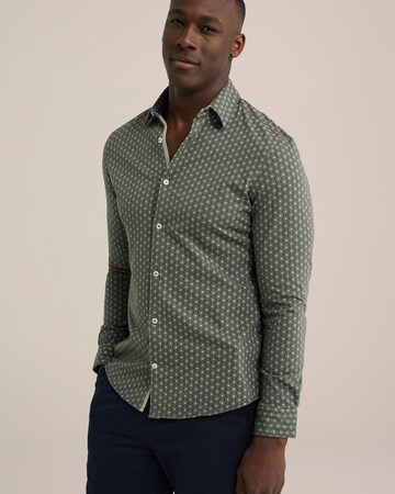 WE Fashion Slim Fit Hemd in Grün: Vorderseite