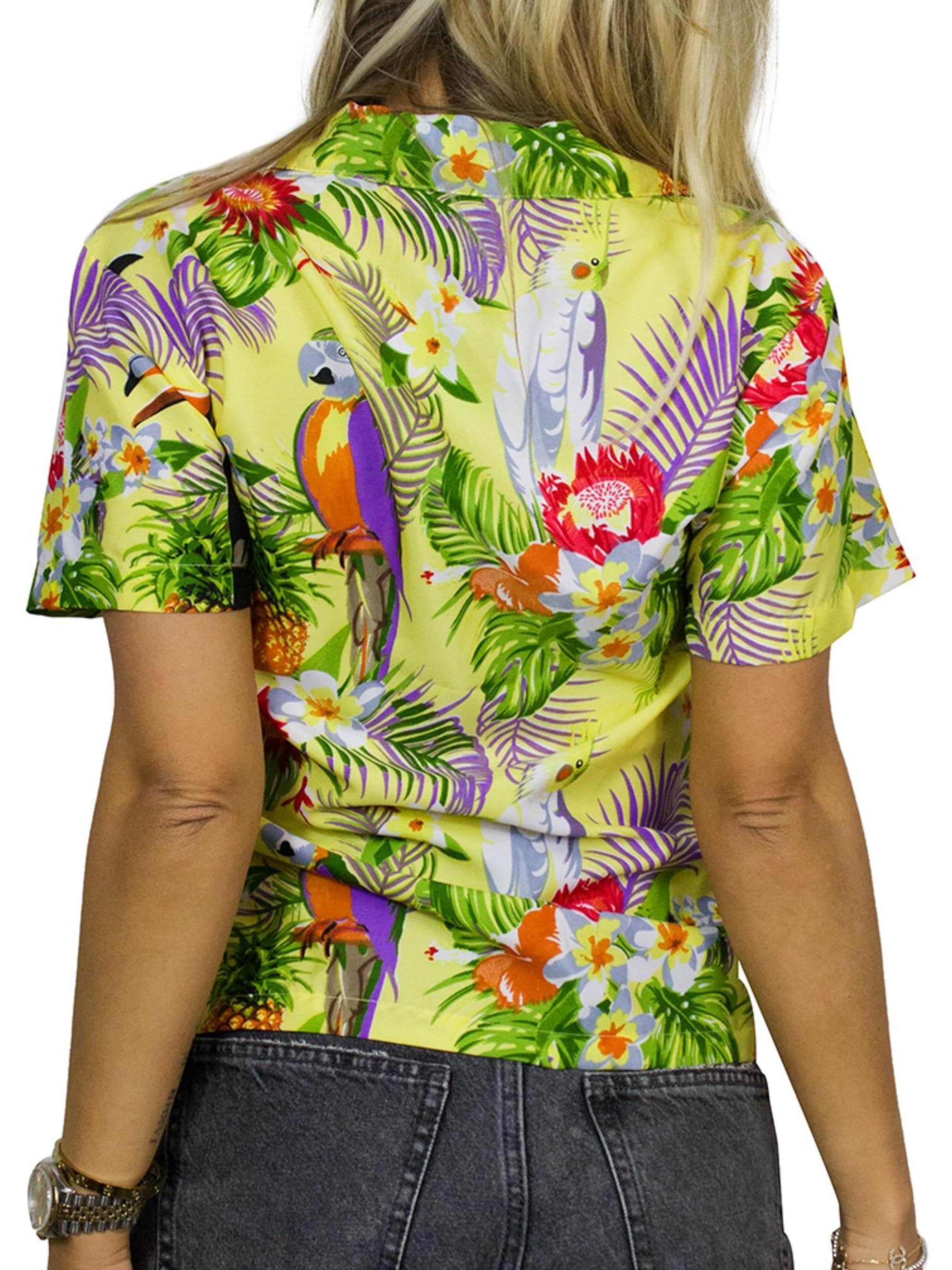 King Kameha Bluse 'Parrot Cockatoo'‌‌‌‌‌‌‌‌‌ in Gelb