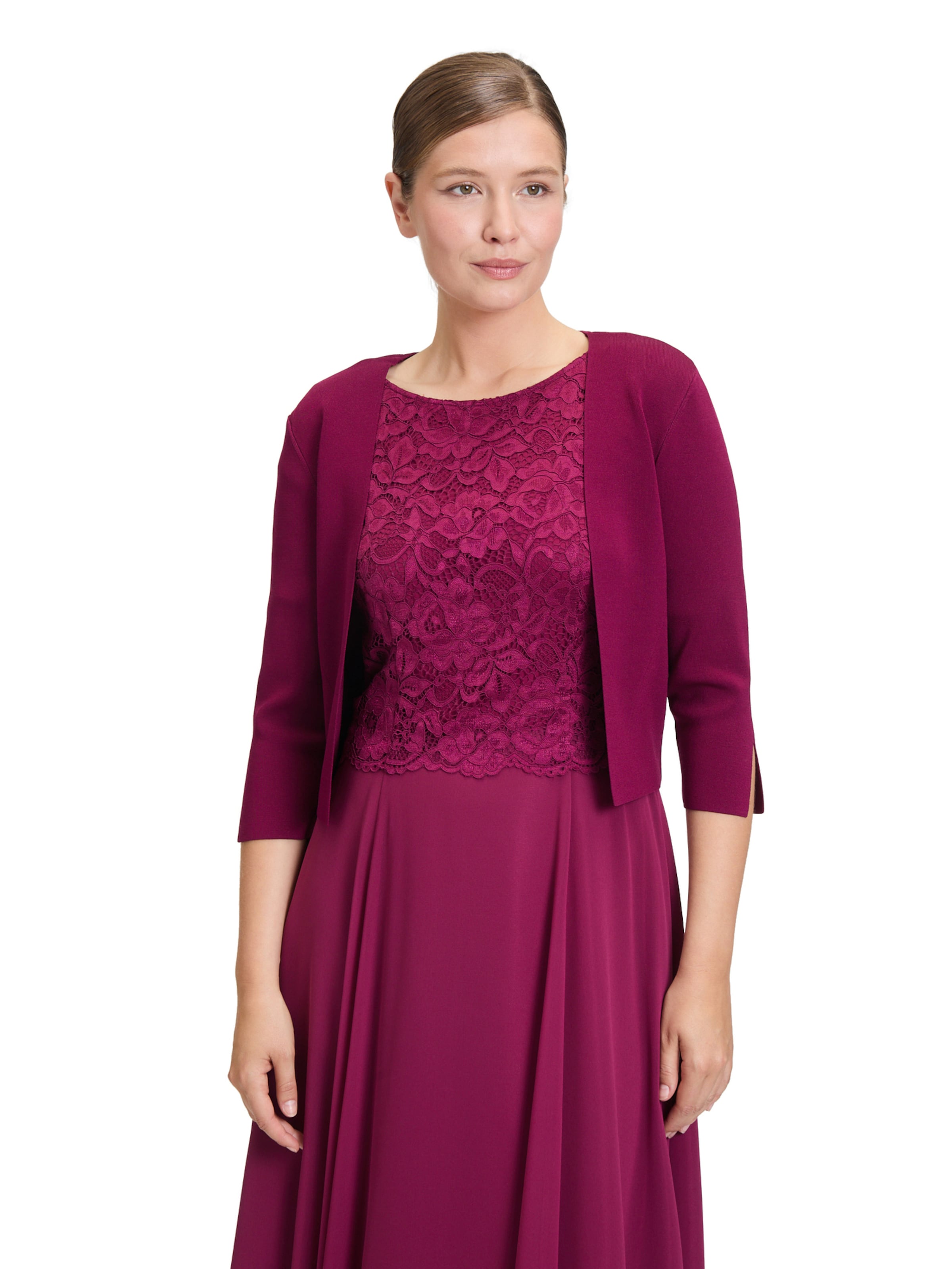 Vera Mont Strickbolero langarm in Rot: Vorderseite