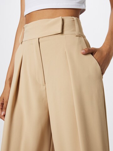 River Island Wide Leg Plissert bukse i beige