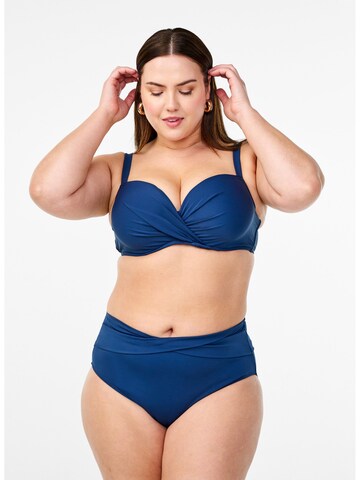 Swim by Zizzi Bikini bottom 'Stina' in Blue: front