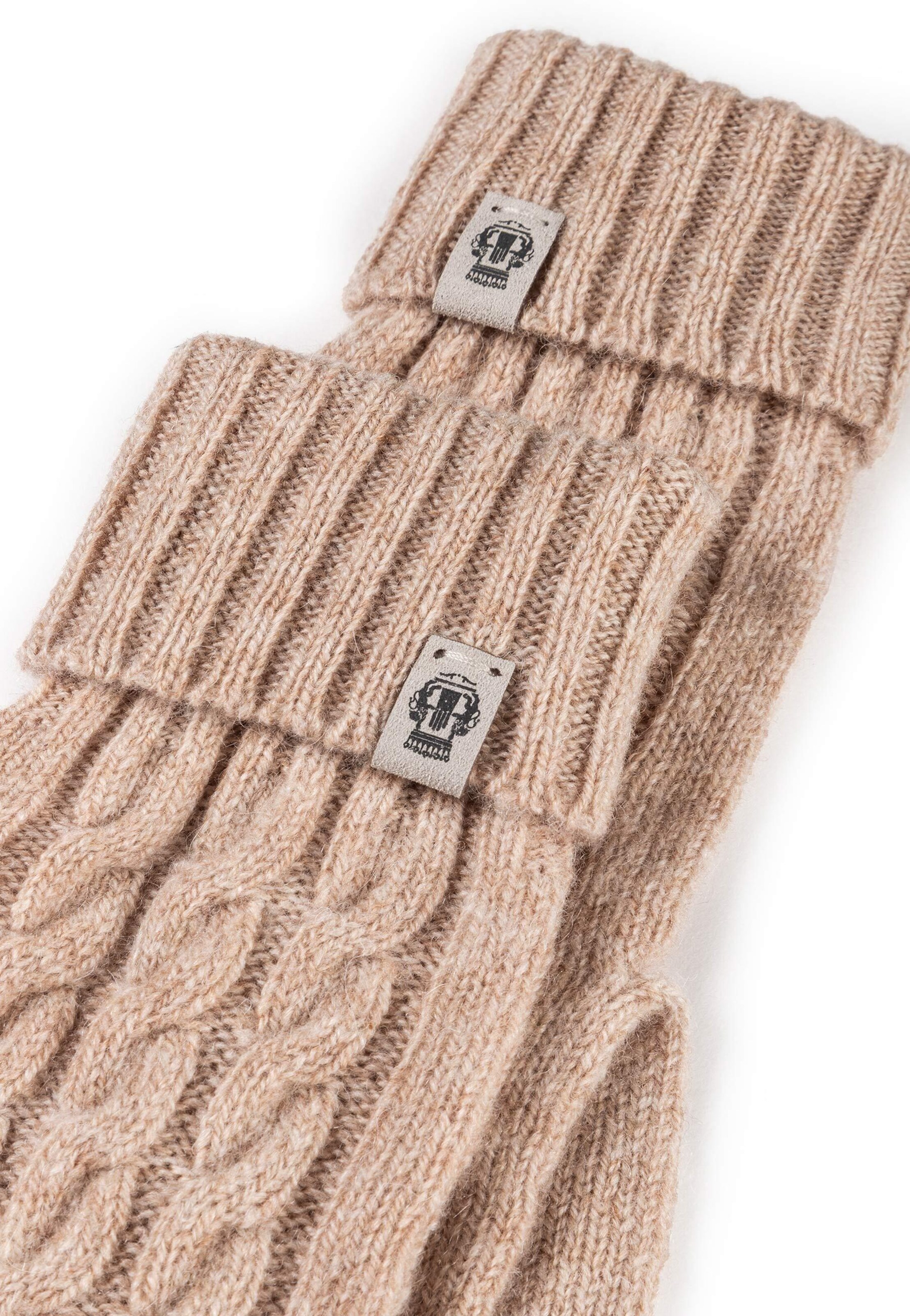 Roeckl Vingerhandschoenen 'CABLED CHARM' in Beige