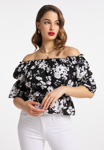 faina Blouse in Zwart: voorkant