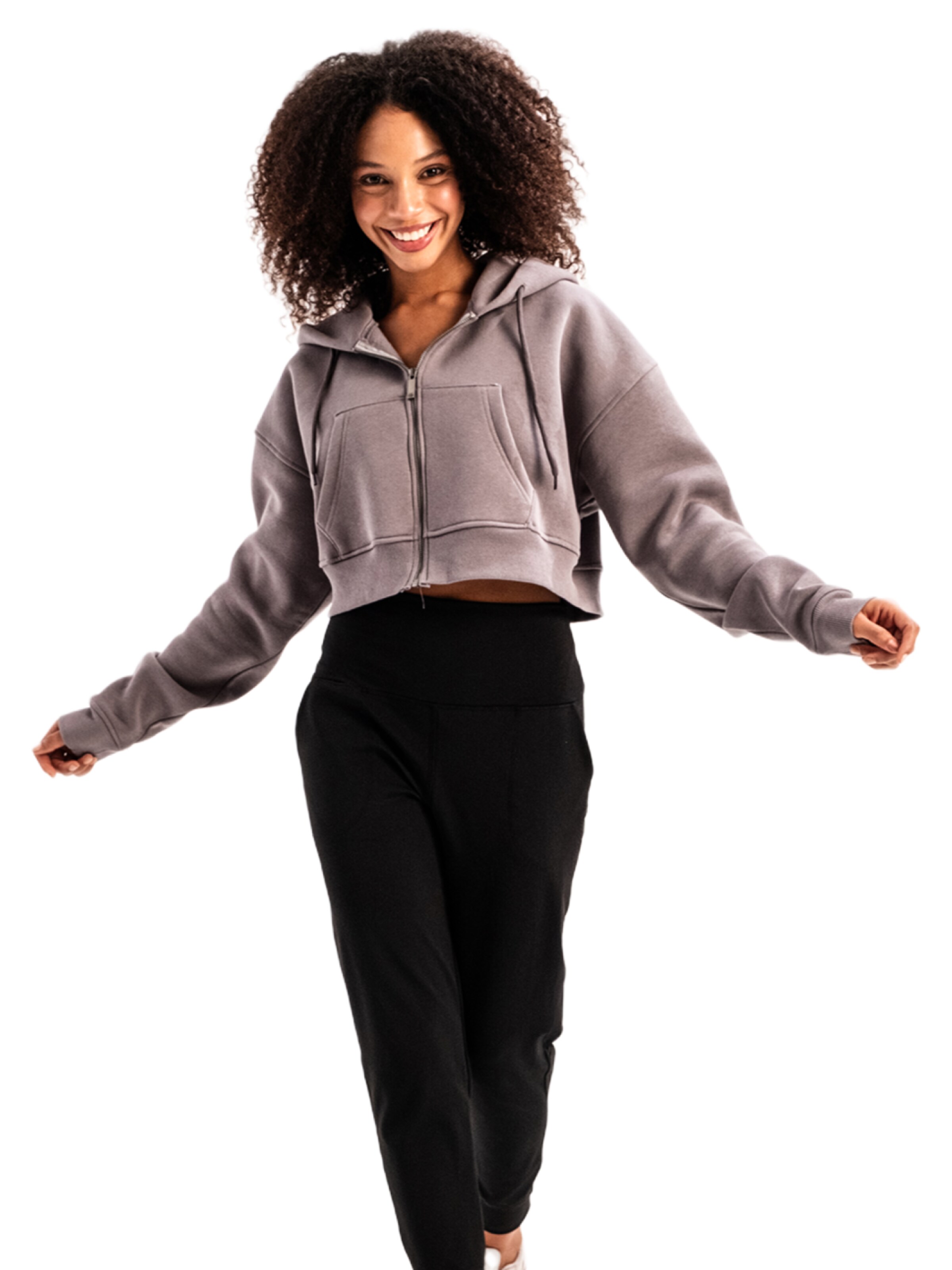 Justever Sweatjacke in Grau: Vorderseite