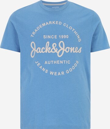 Jack & Jones Plus - Camisa 'FOREST' em azul: frente