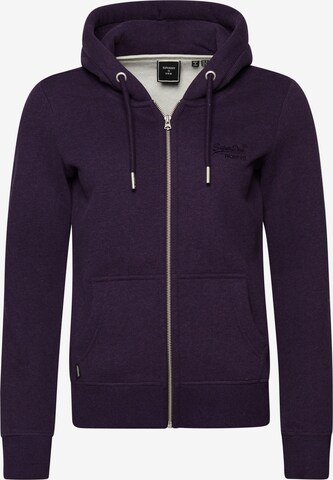 Superdry Zip-Up Hoodie in Purple: front