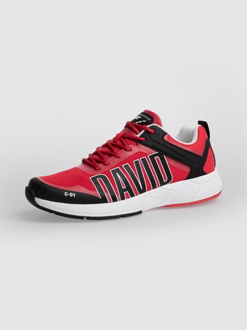 CAMP DAVID Logo-Sneaker im Jacquard-Design in Rot