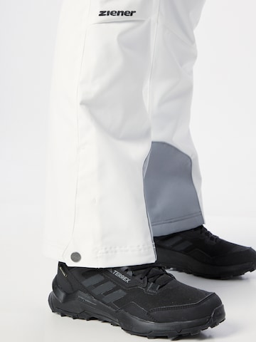 ZIENER Slim fit Workout Pants 'TILLA' in White