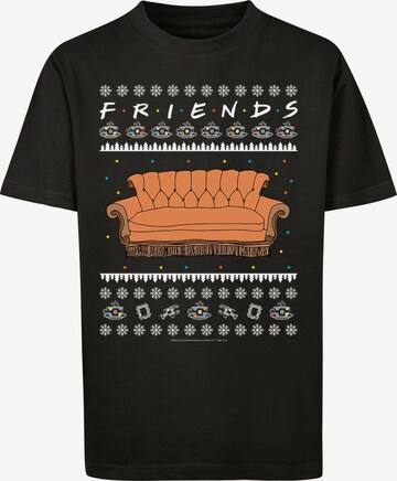 F4NT4STIC Shirt 'TV Serie Friends Fair Isle Couch' in Zwart: voorkant