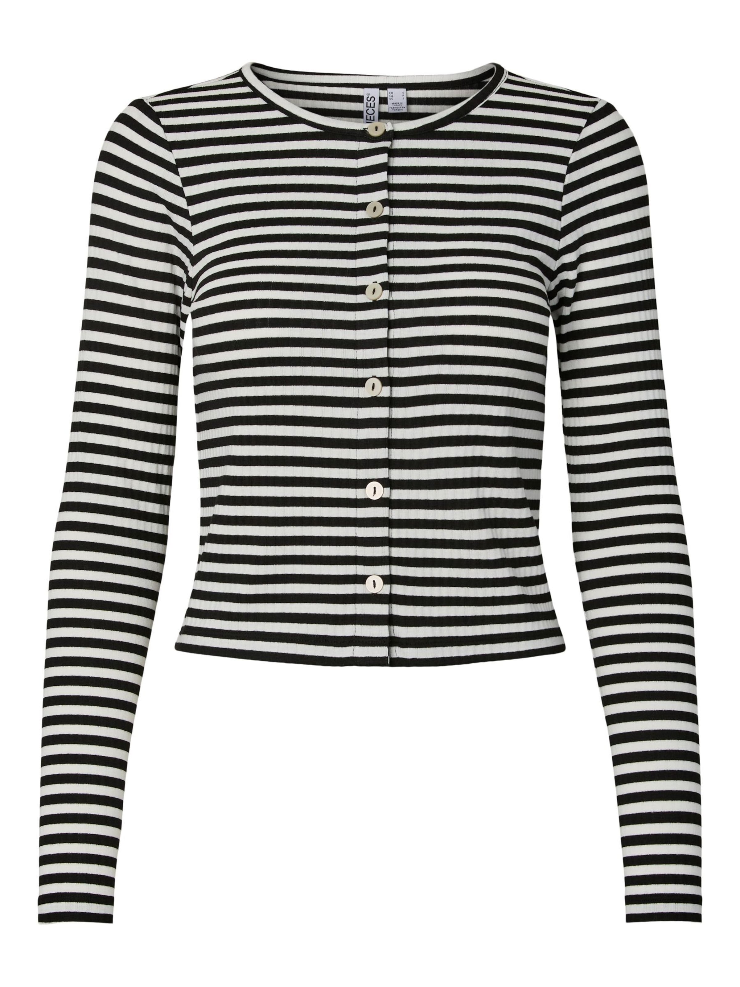 Cardigan 'PCLAYA' PIECES en noir : devant