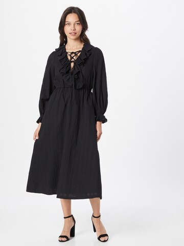 Warehouse Shirt Dress in Black: front