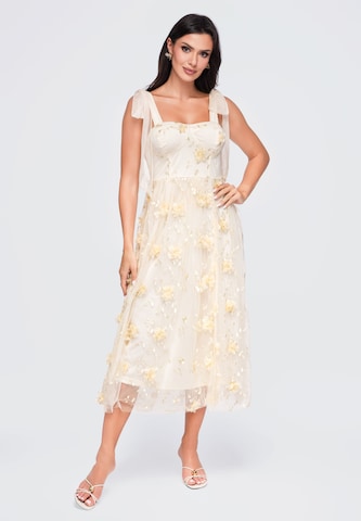 Ombre Cocktailjurk in Beige