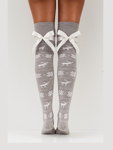 Lycille Over the Knee Socks in Grey