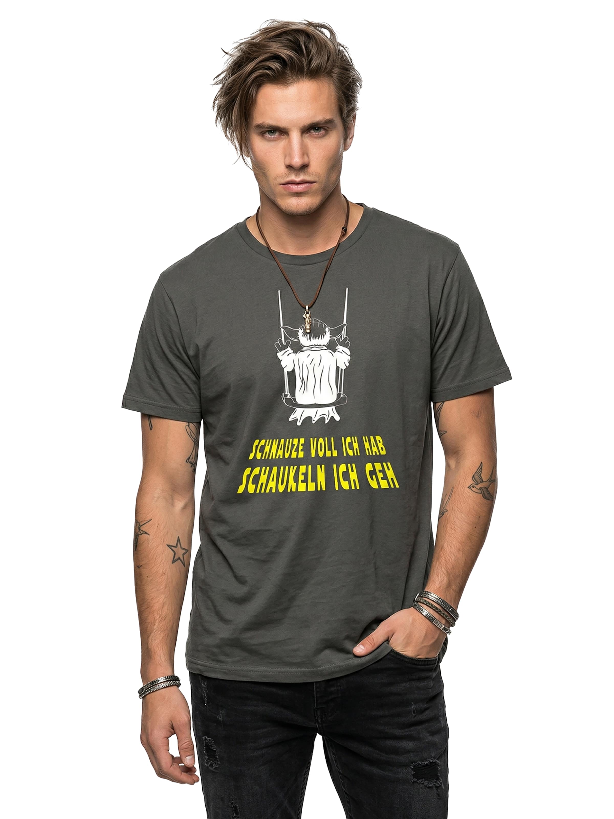MAKAYA Shirt 'Schnauze voll ich hab' in Grey
