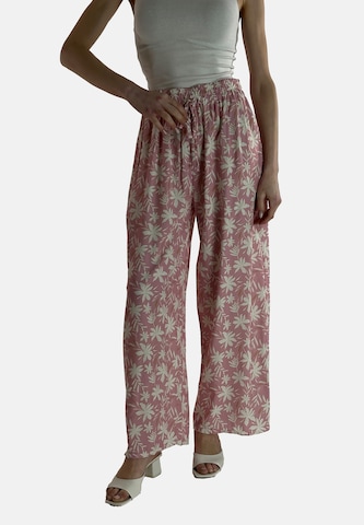 Elara Wide Leg Bukser i pink: forside