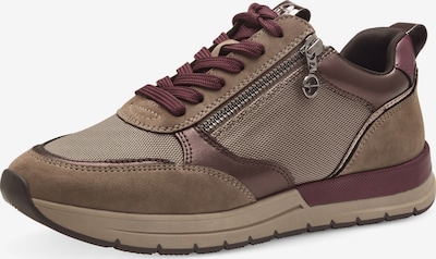 Tamaris Sneaker in braun / umbra / weinrot, Produktansicht