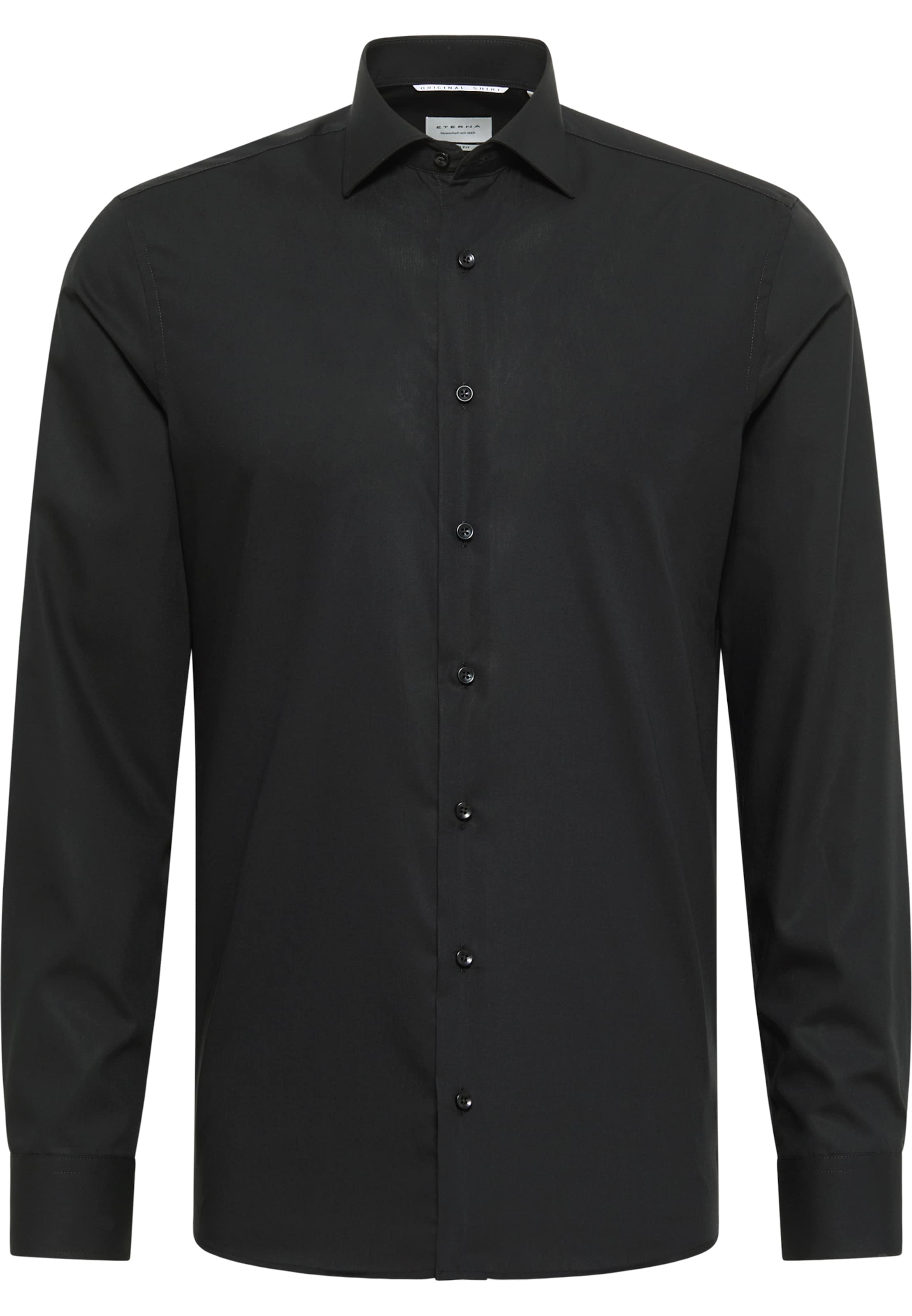 ETERNA Slim Fit Hemd in Schwarz: Vorderseite