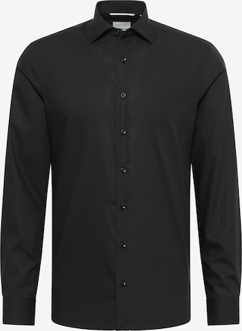 ETERNA Slim fit Button Up Shirt in Black: front