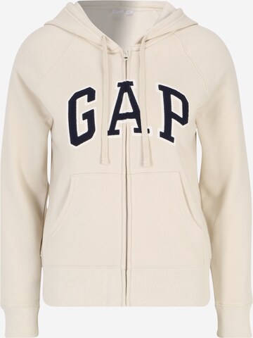 Gap Petite Sweatjacka 'HERITAGE' i beige: framsida