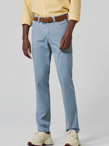 MEYER Regular Chino Pants 'Dublin' in Blue: front