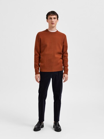 SELECTED HOMME Sweater 'TORONTO' in Brown