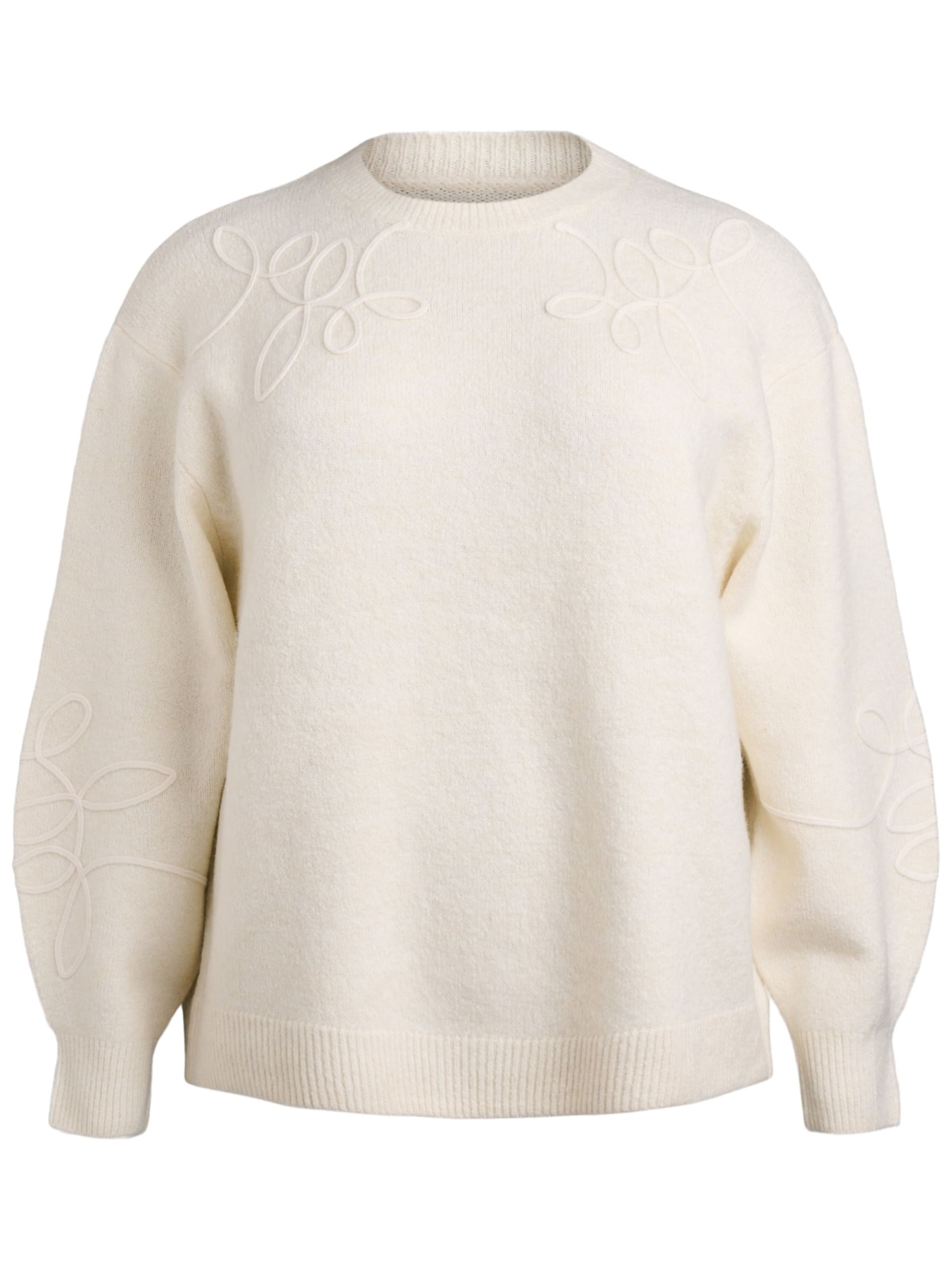 Zizzi Pullover 'MALVA' i uldhvid, Produktvisning