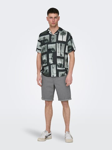 Regular Pantalon chino 'ONSPeter Dobby' Only & Sons en gris