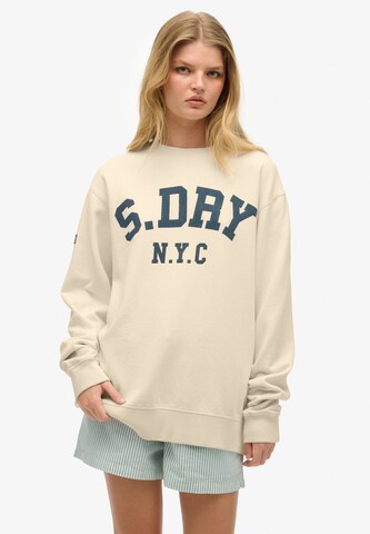 Sweat-shirt Superdry & Co en beige : devant