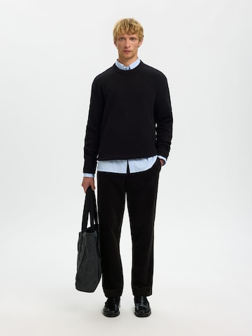 Regular Pantalon à pince SELECTED en noir