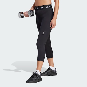 ADIDAS PERFORMANCE Skinny Sportovní kalhoty 'Techfit' – černá