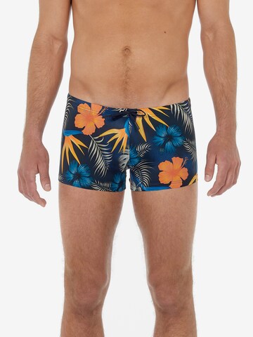 HOM Swim Shorts ' Tiki ' in Blau: predná strana