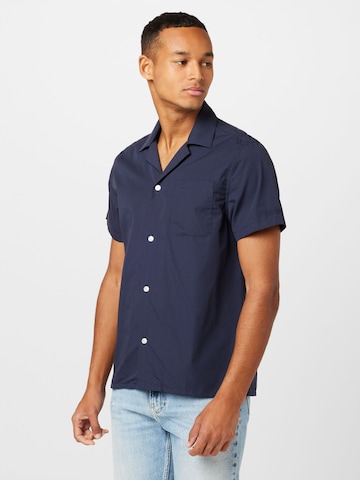 Les Deux Regular fit Overhemd 'Lawson' in Blauw: voorkant