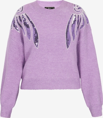 Pull-over faina en violet : devant