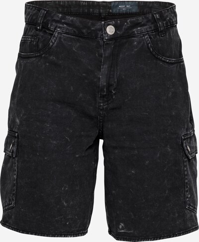 Noisy may Jeans cargo 'LUCKY' en noir denim, Vue avec produit