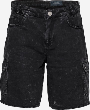 Jeans cargo 'LUCKY' di Noisy may in nero: frontale