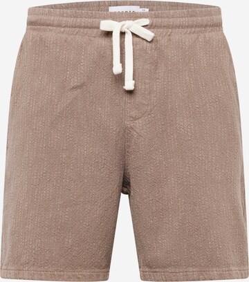 TOPMAN Regular Trousers in Brown: front