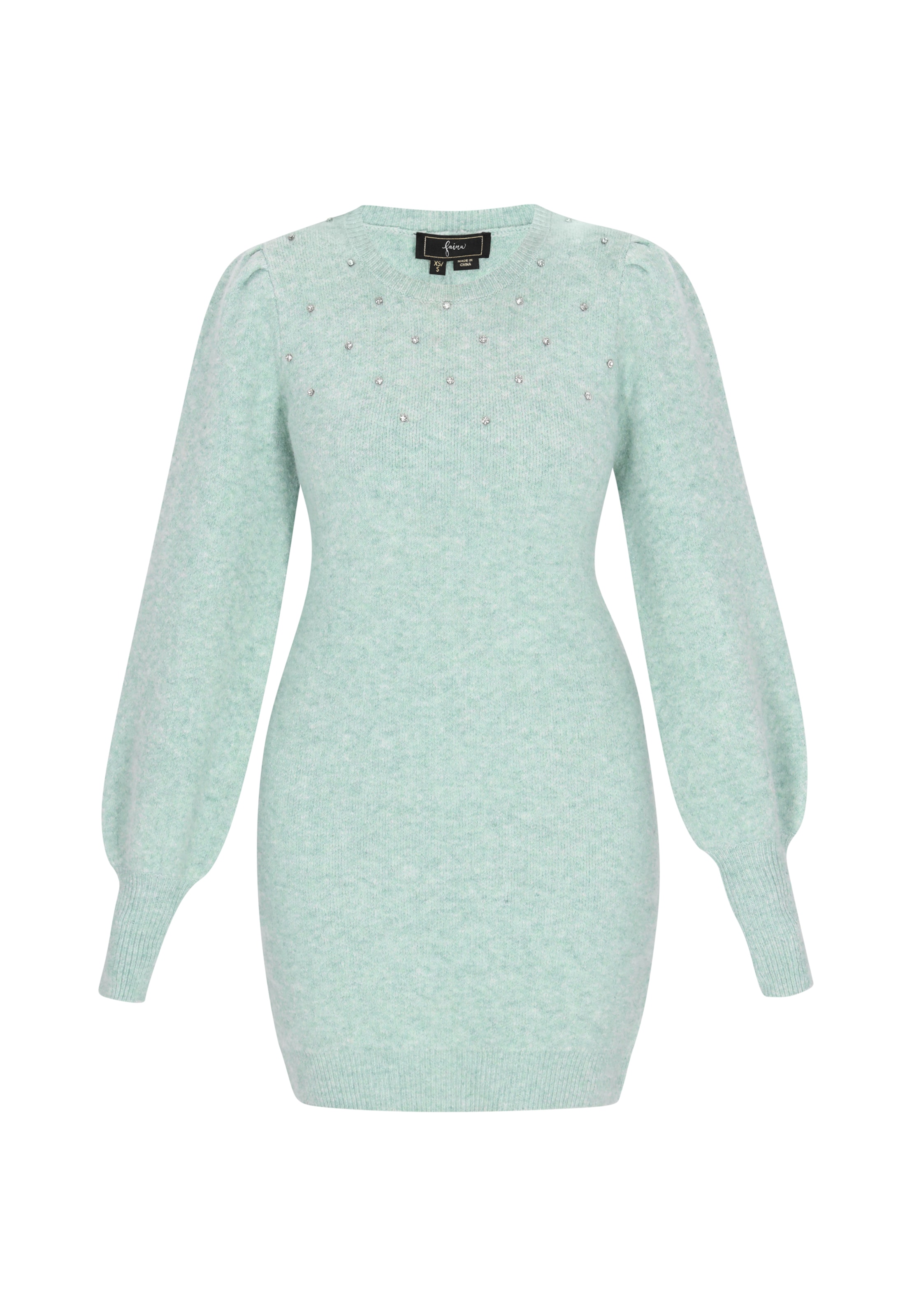 faina Πλεκτό φόρεμα σε πράσινο: μπροστά