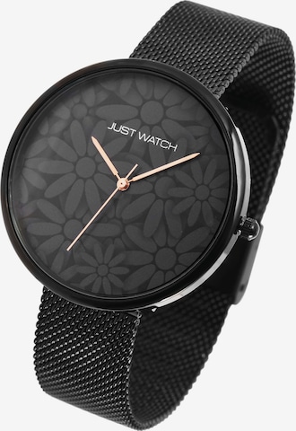 Just Watch Analog Watch 'mit Milanaisearmband' in Black: front