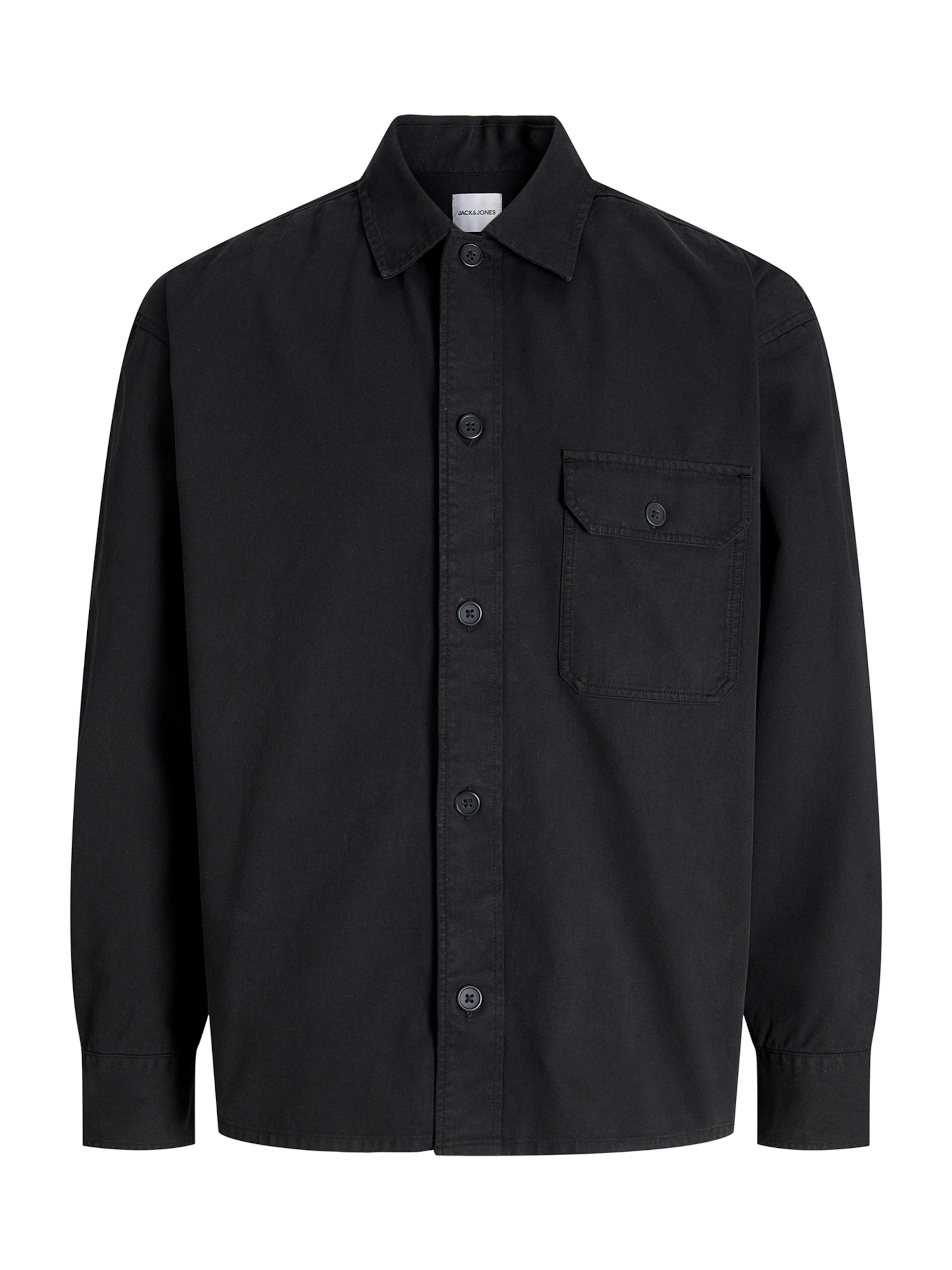 JACK & JONES Button Up Shirt 'JJEDover' in Black, Item view