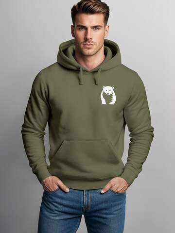 Neverless Sweatshirt 'Bär' in Green