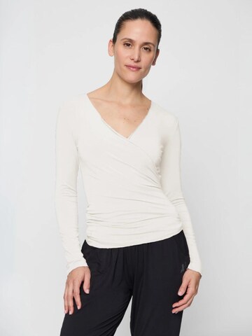 CURARE Yogawear Sporttop 'Wickeltop'‌‌‌‌ in Weiß