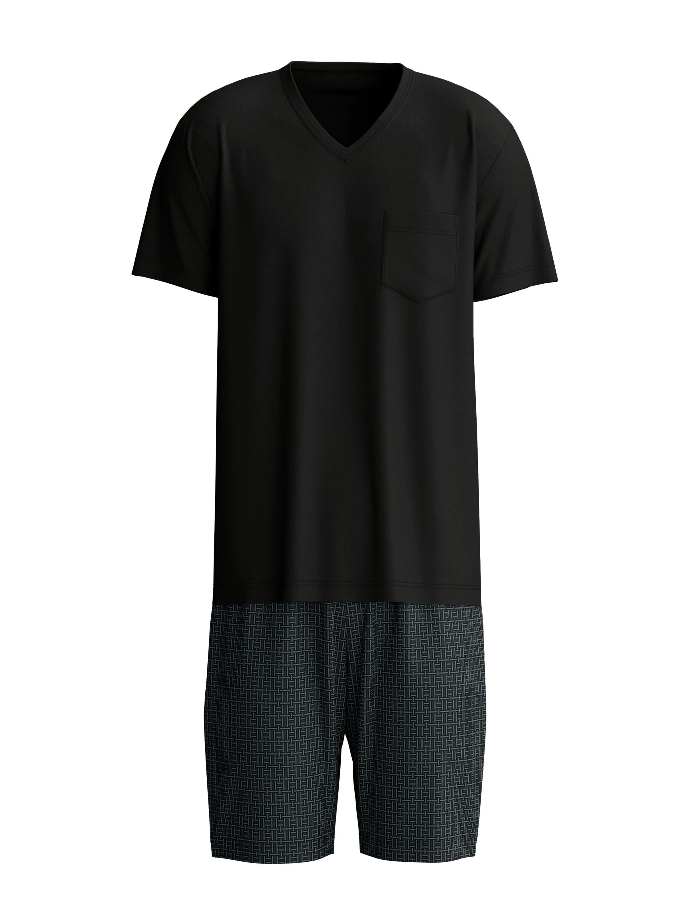 CALIDA Pyjama kurz 'Relax Streamline'‌‌‌ in Schwarz: Vorderseite
