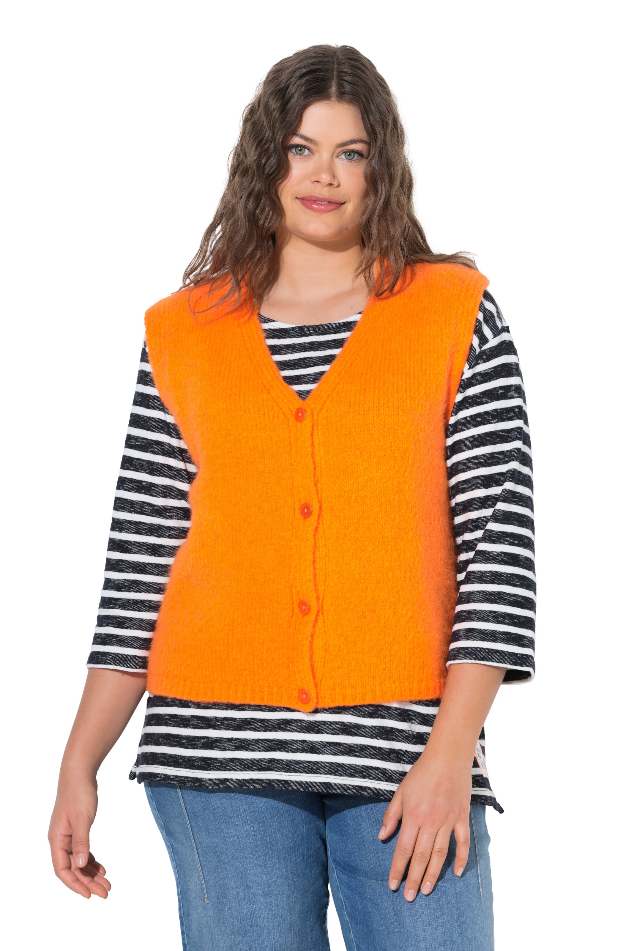 LAURASØN Strickjacke in Orange: Vorderseite