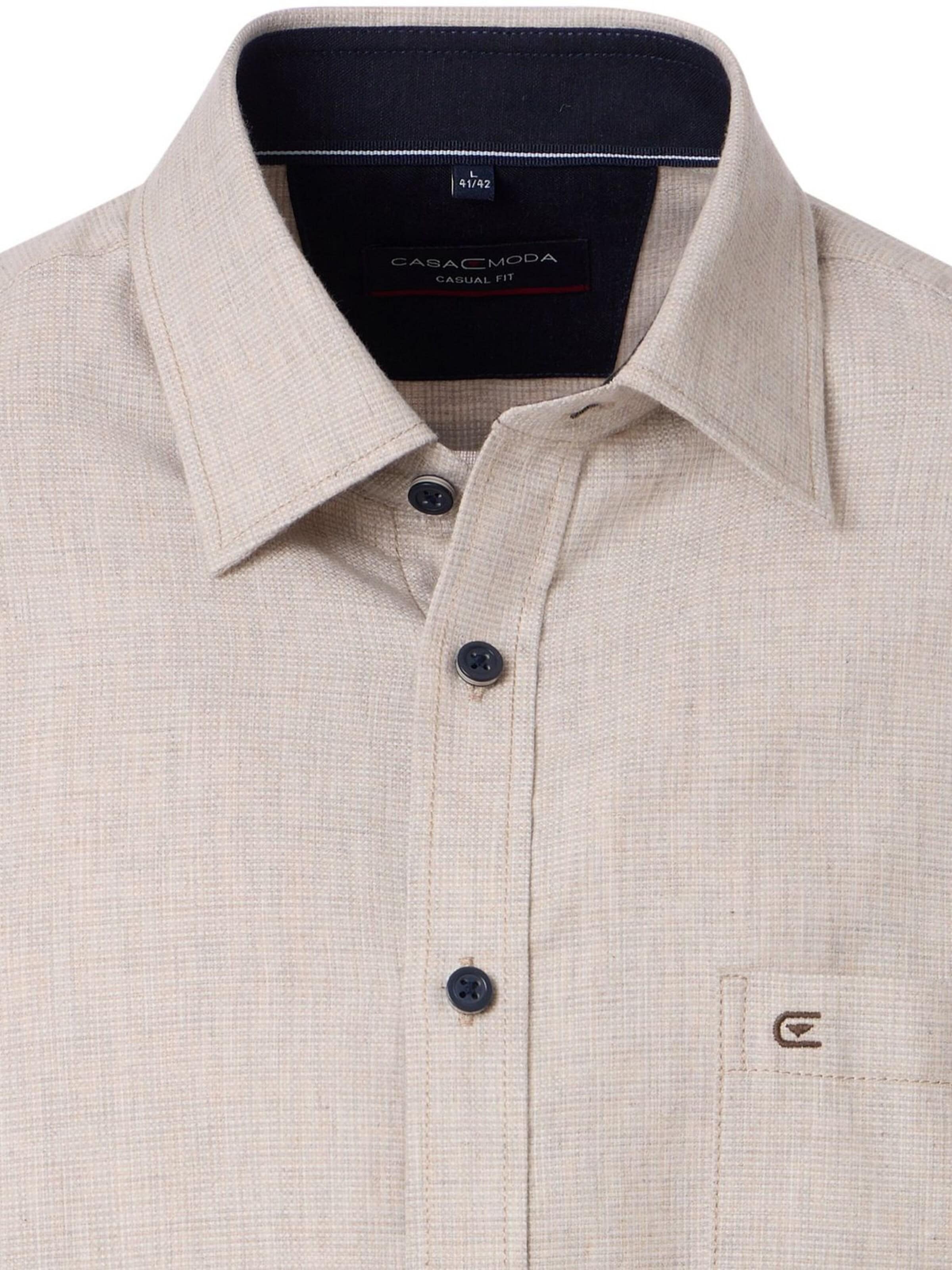 CASA MODA Regular fit Button Up Shirt in Beige
