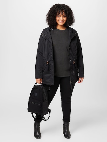 Parka mi-saison 'Lorca' ONLY Carmakoma en noir