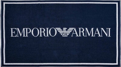 Emporio Armani Strandtuch in dunkelblau / weiß, Produktansicht