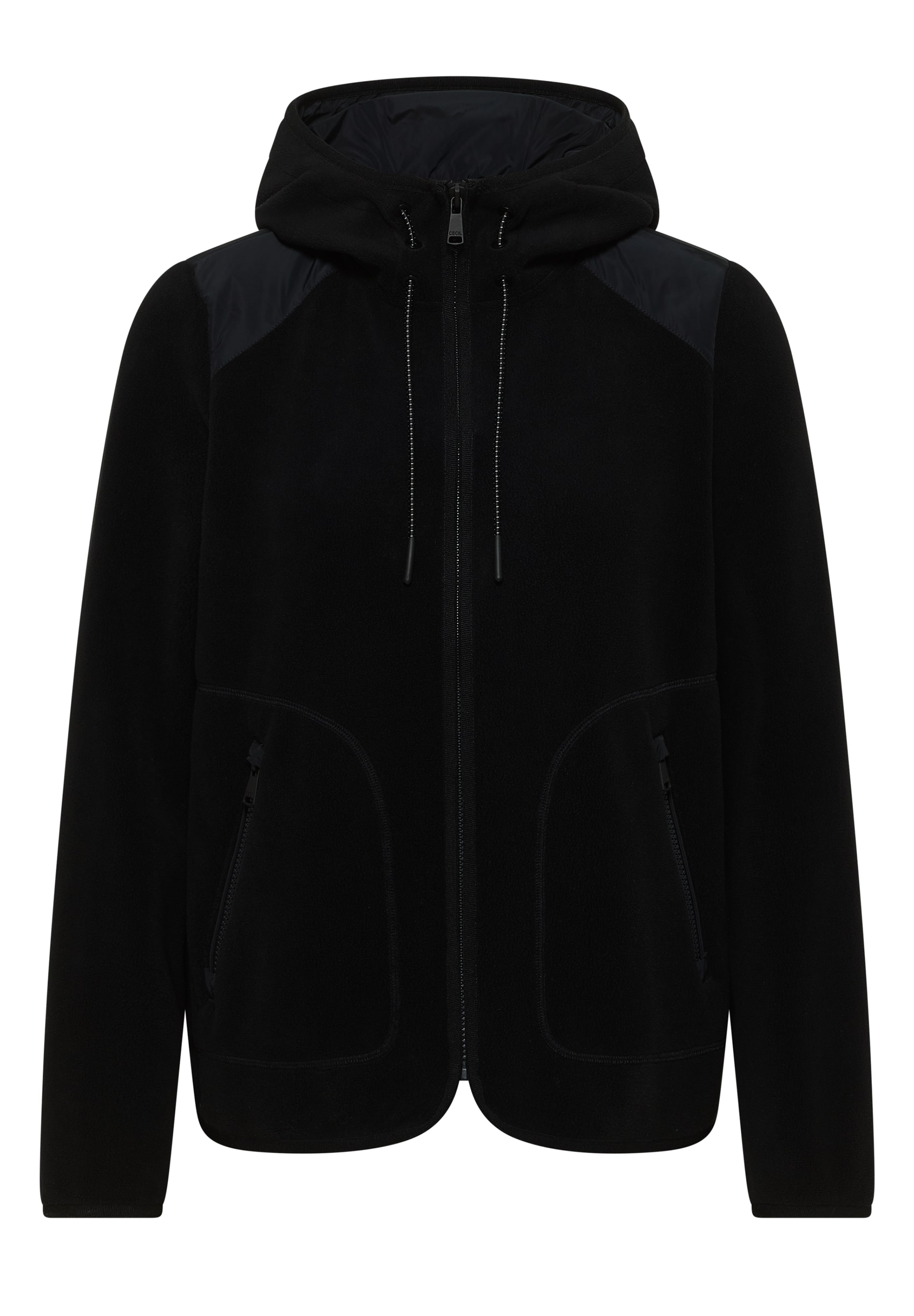 CECIL Fleecejacke in Schwarz: Vorderseite