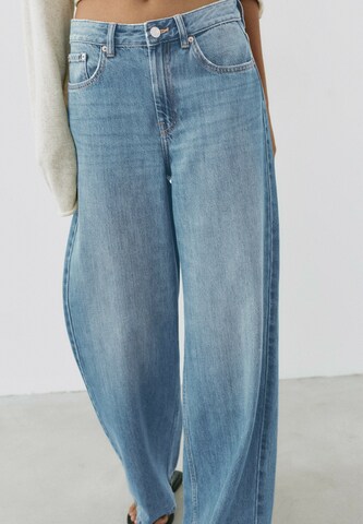 Pull&Bear Wide Leg Jeans in Blau