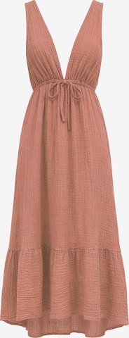 Haris Cotton Kleid in Braun: Vorderseite