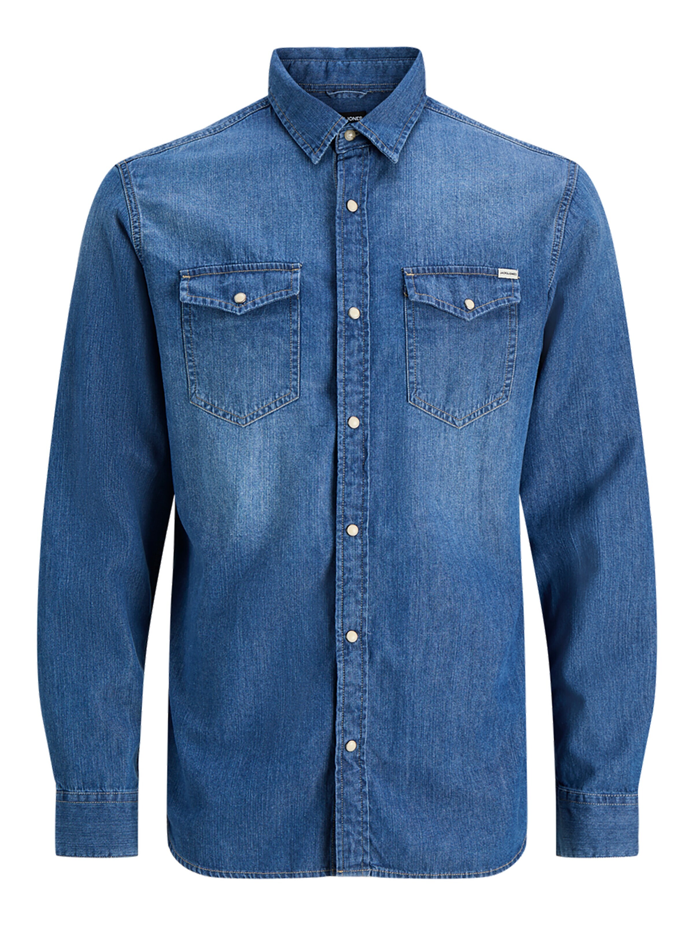Jacks & Jones Regular fit Button Up Shirt 'Herren Langarm Hemd' in Blue: front